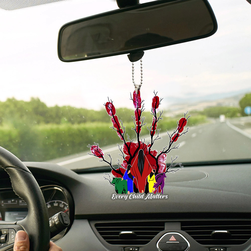 Hand Every Child Matters Car Mirror Ornaments Orange Day Canada Car Mirror Hanging Accessories