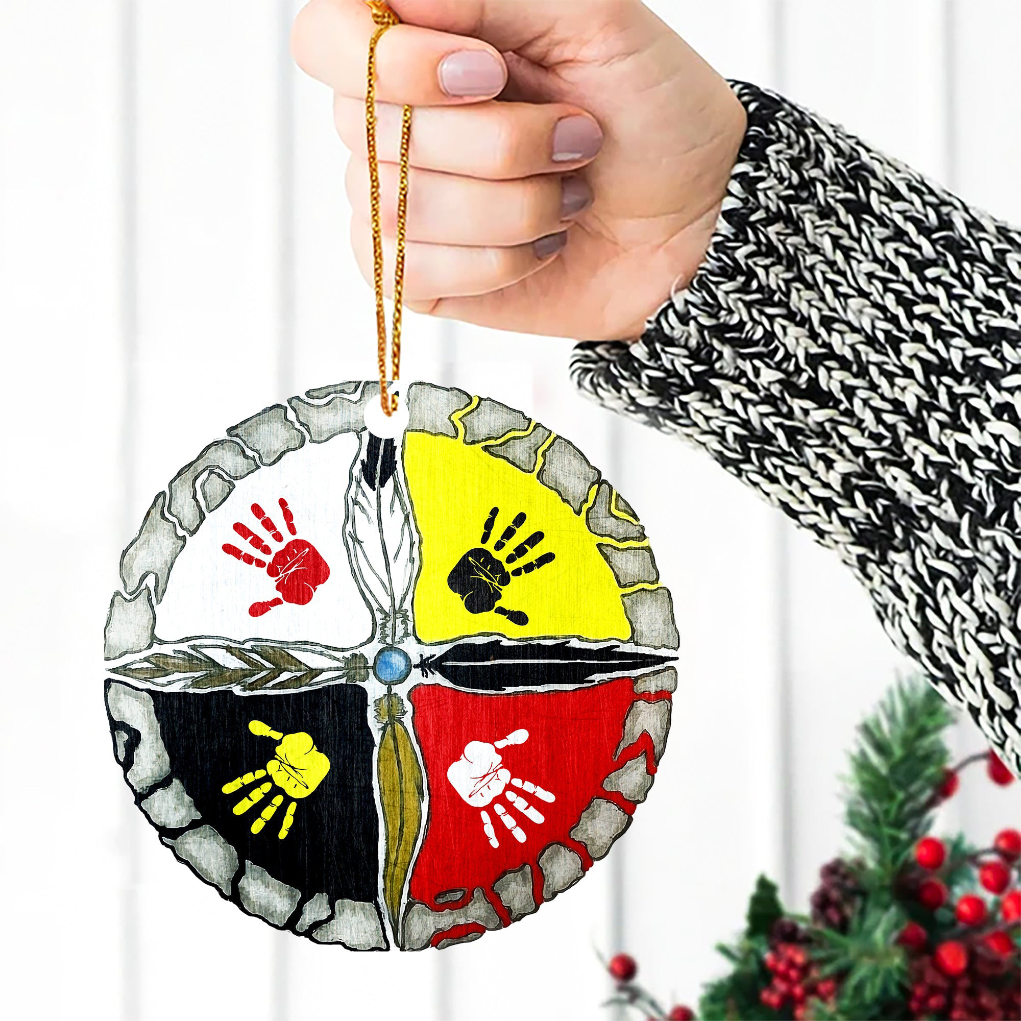 Hand Four Directions Native Christmas Ornament Xmas Decor Christmas Gift Ideas