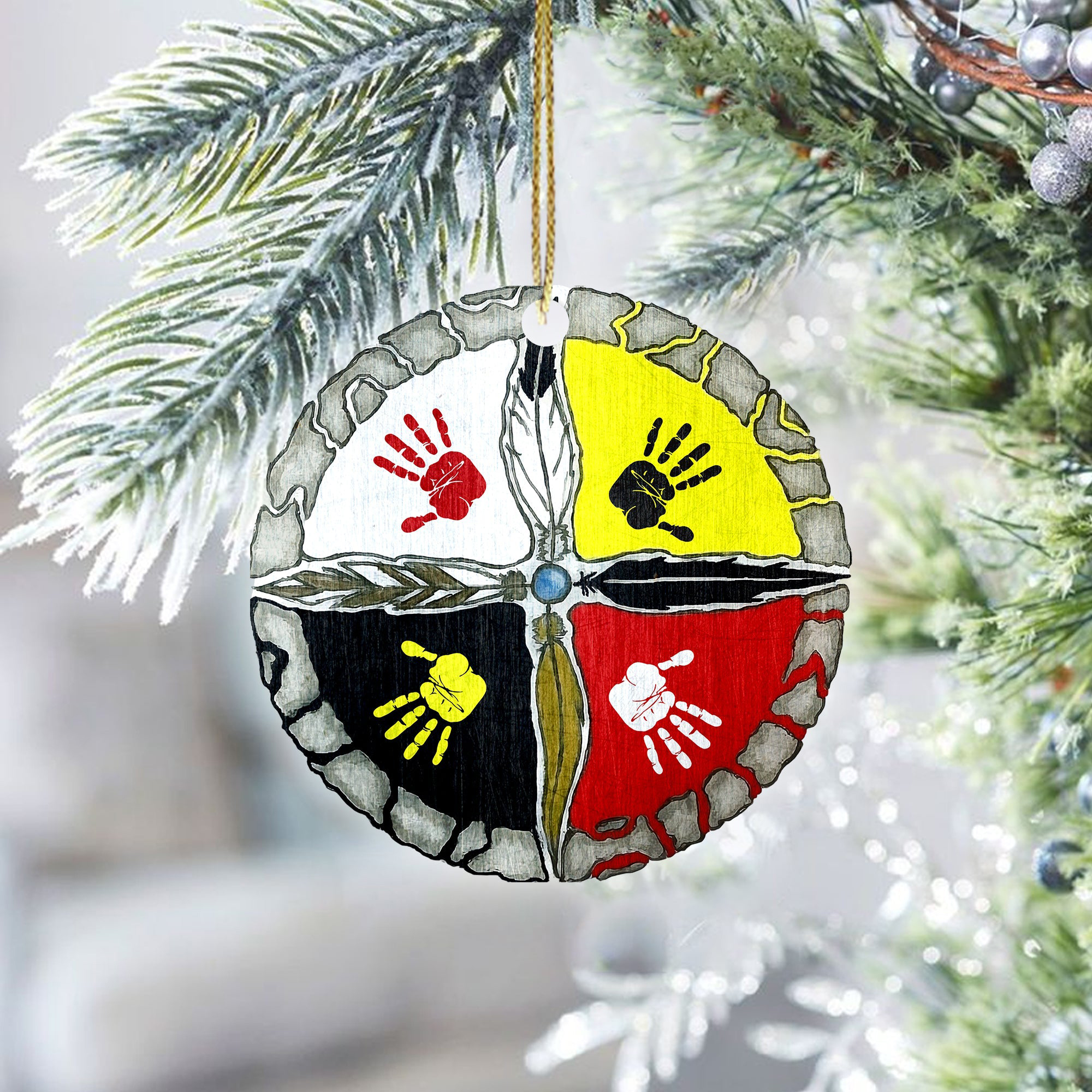 Hand Four Directions Native Christmas Ornament Xmas Decor Christmas Gifts For Native