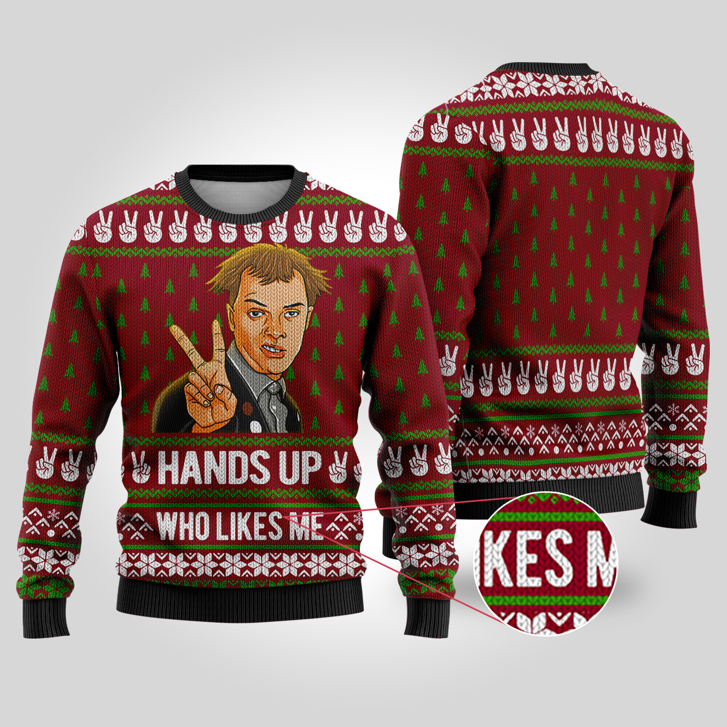 Hand Up Who Lives Me The Young Ones Funny Sweater Cardinal Red Perfect Holiday Gift Merch for Sweater Lovers