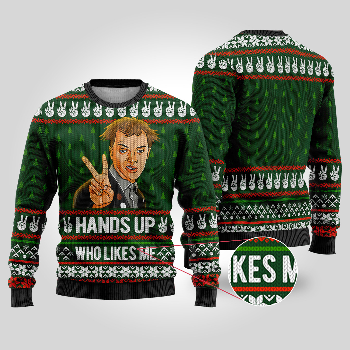 Hand Up Who Lives Me The Young Ones Funny Sweater Forest Green Lovely Merch Gift for Cozy Winter Nights