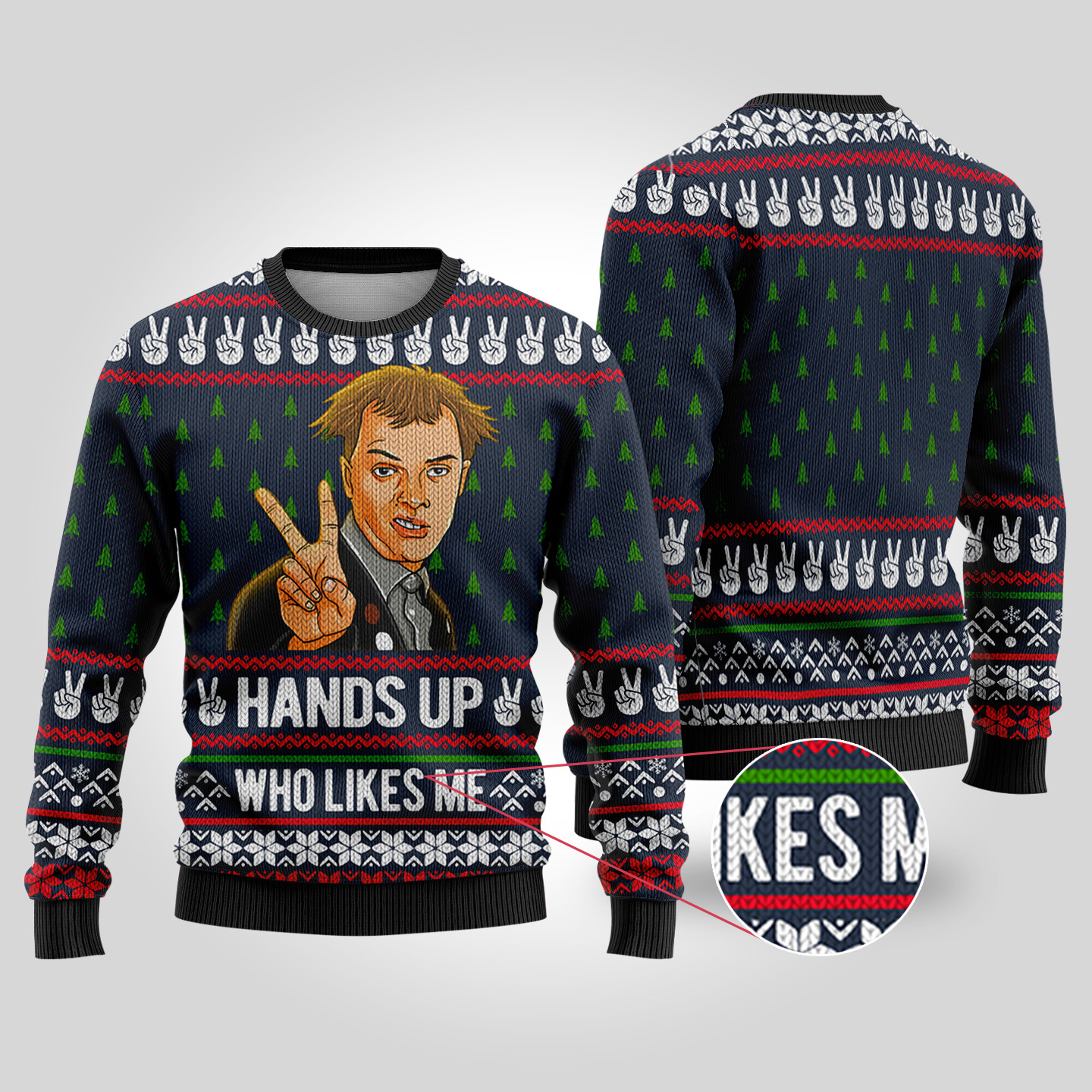 Hand Up Who Lives Me The Young Ones Funny Sweater Navy Warm Winter Merch Gift for Someone You Love