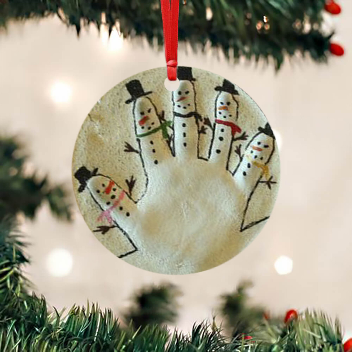 Handprint Snowman Christmas Ornament Snowman Handprint Ornament