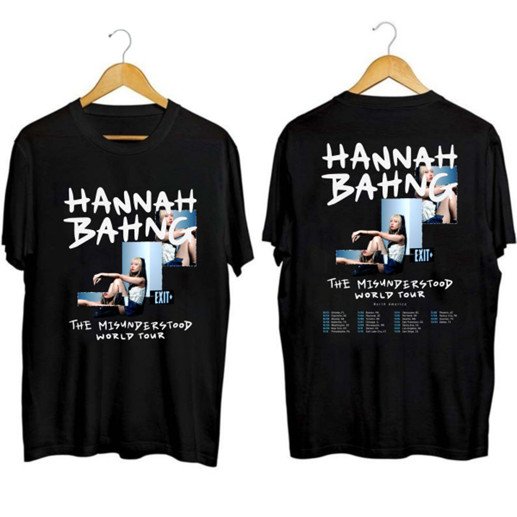Hannah Bahng The Misunderstood World Tour Shirt Hannah Bahng Merch Music Lovers Gifts