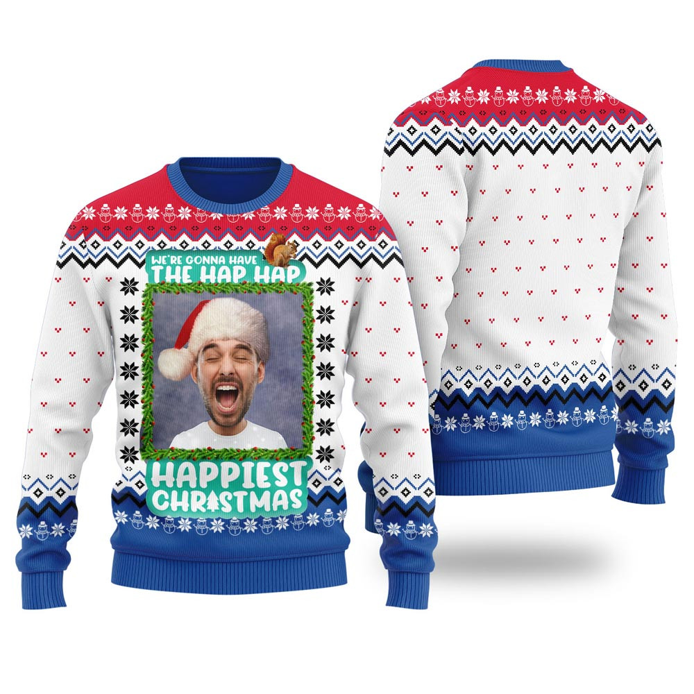 Hap Hap Happiest Christmas Custom Ugly Christmas Sweater Royal Christmas Gift Ideas For Mom