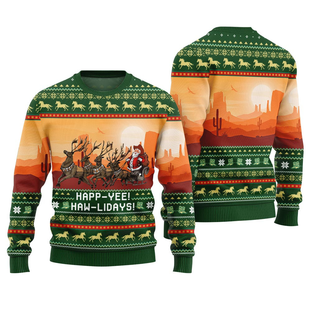 Happ Yee Haw Lidays Cowboy Sweaters Popular Holiday Gift Merch for Everyone