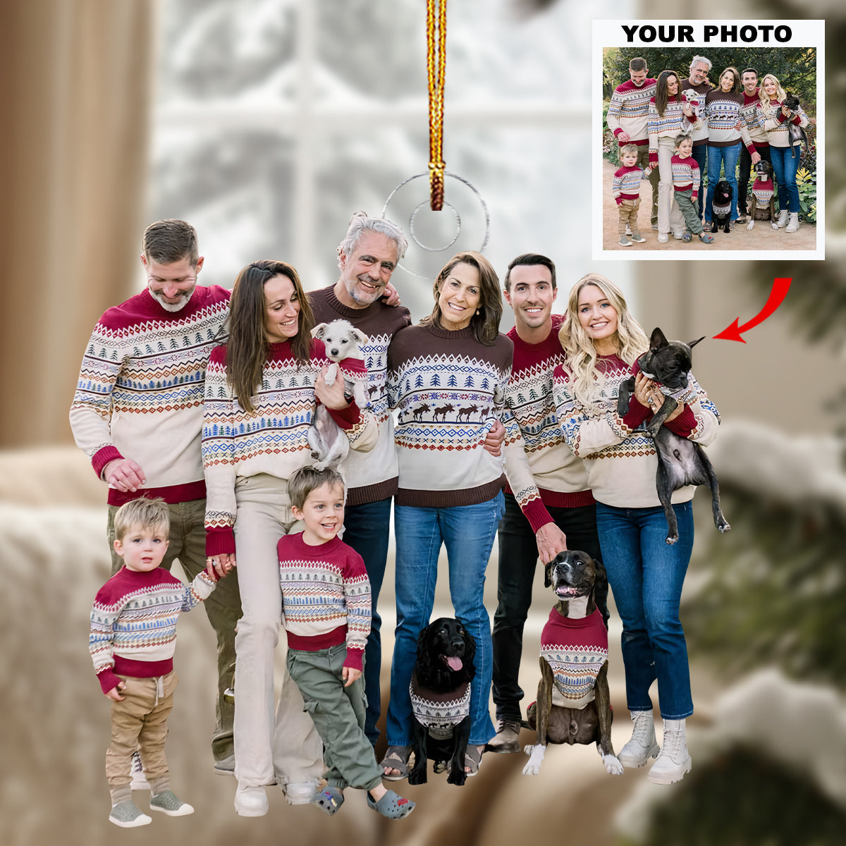 Happily Ever After Personalized Photo Mica Ornament Christmas Gift For Family Members