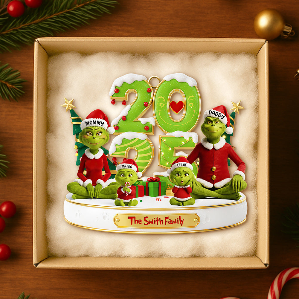 Happily Family Christmas Ornament Personalized Gifts For Family - Funny Christmas Ornament Gift Happily Family Christmas Ornament Personalized Gifts For Family - Funny Christmas Ornament Gift