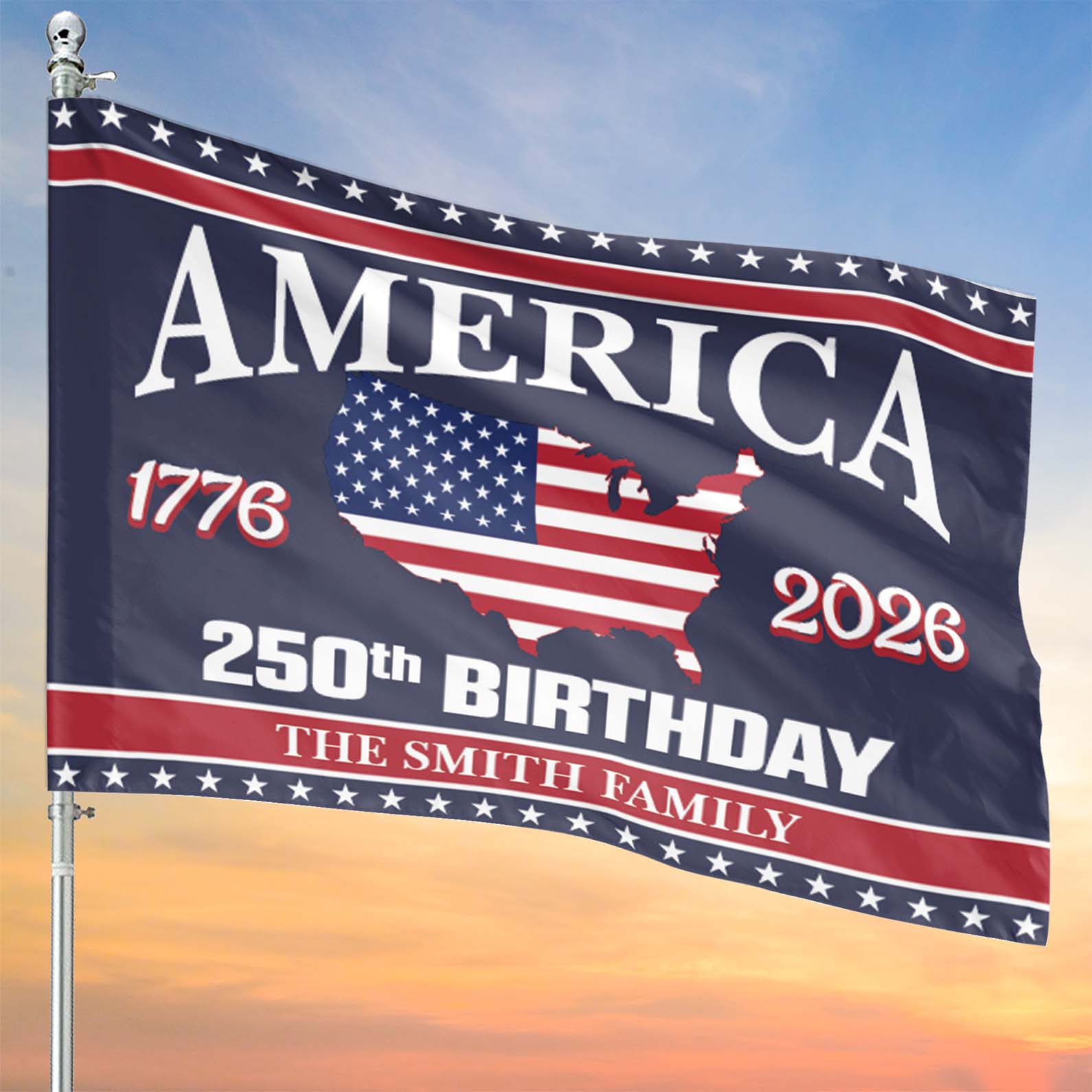Happy 250 Years Birthday Usa Flag America Anniversary Flag Patriotic 4th Of July Flag Independence Day House