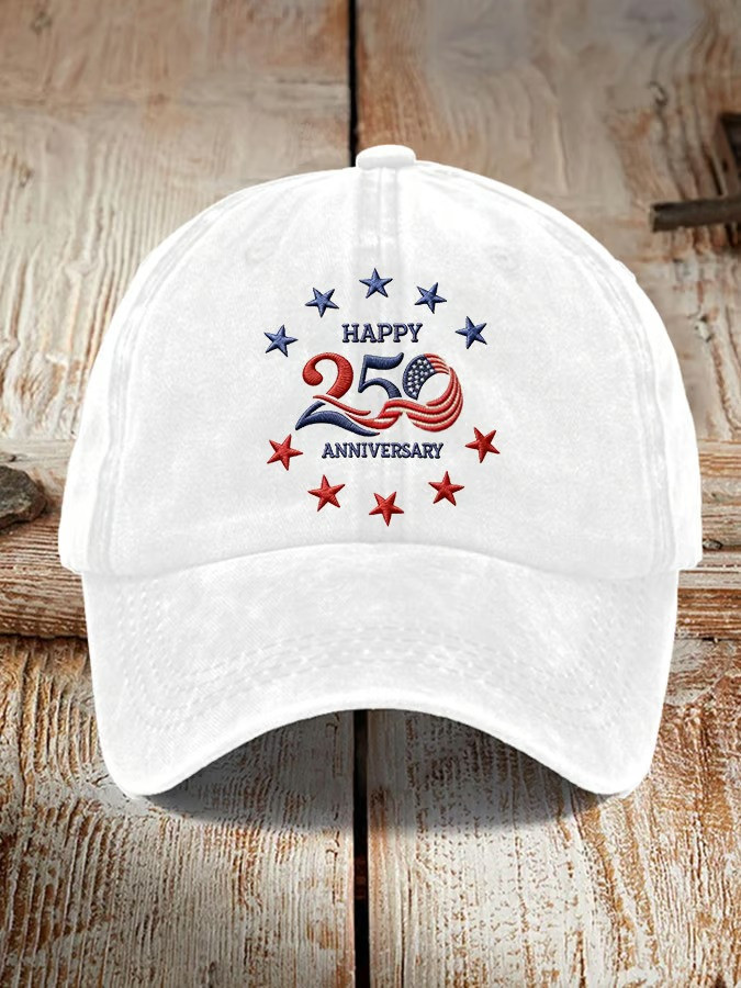 Happy 250th Anniversary Baseball Cap America Celebration Hat Patriotic Gift For Him