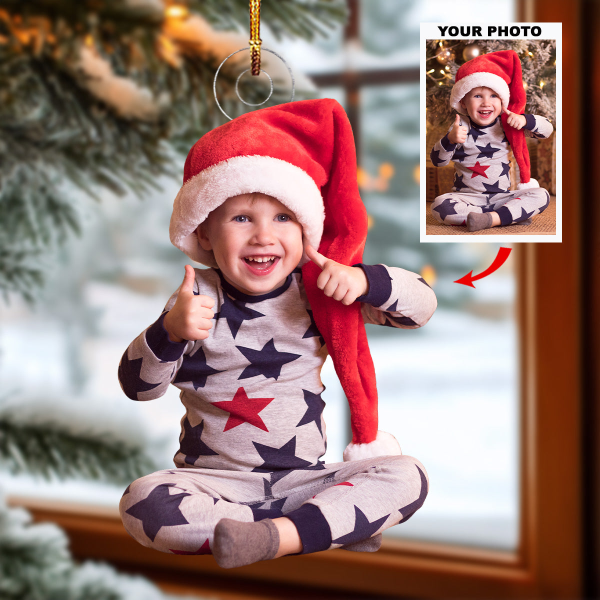 Happy Baby Moment Personalized Photo Mica Ornament Christmas Gift For Family Members