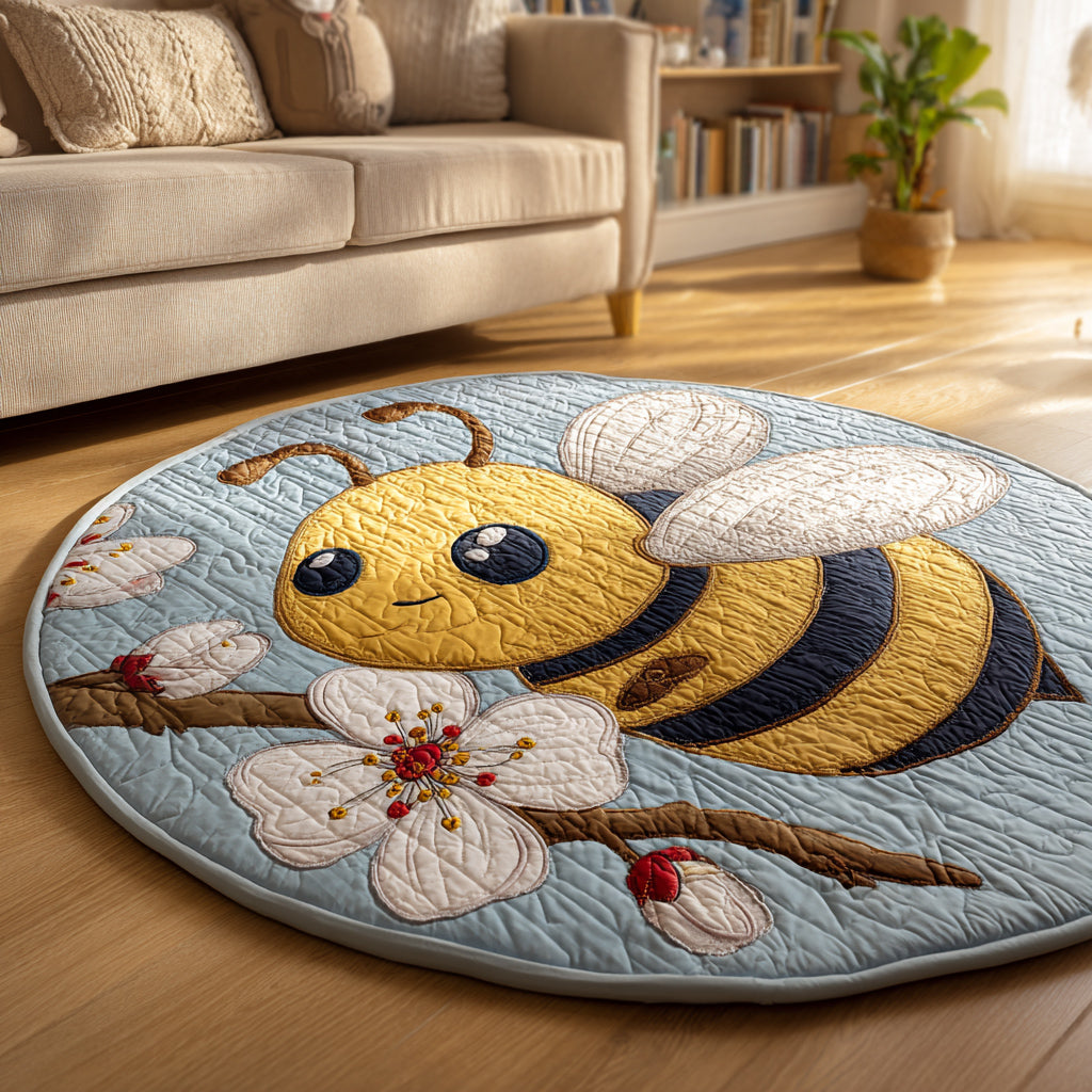 Happy Bee Quilted Round Mat Front Door Idea Christmas Presents For New Grandma