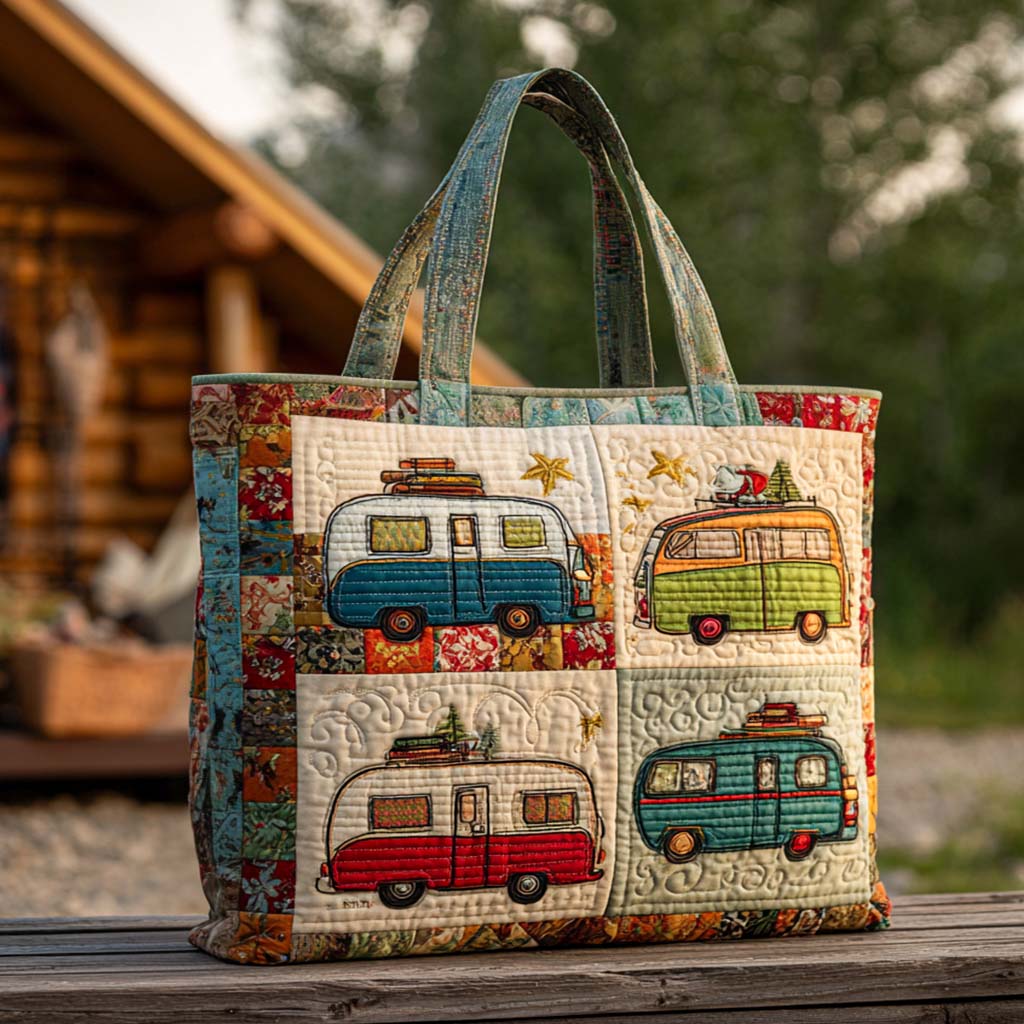 Happy Camp Days Quilted Tote Bag Unique Camping Gifts