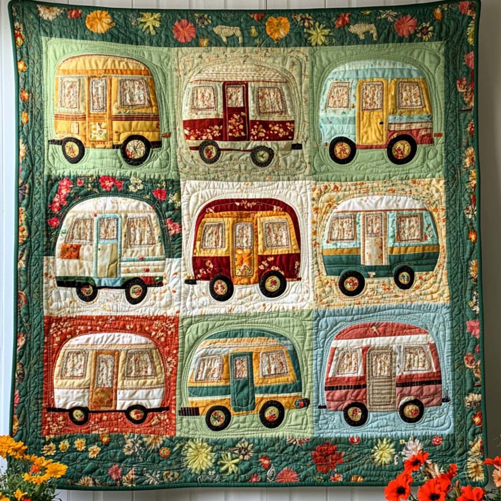 Happy Camper Days Quilted Blanket Christmas Throw Blanket Family Holiday Gifts