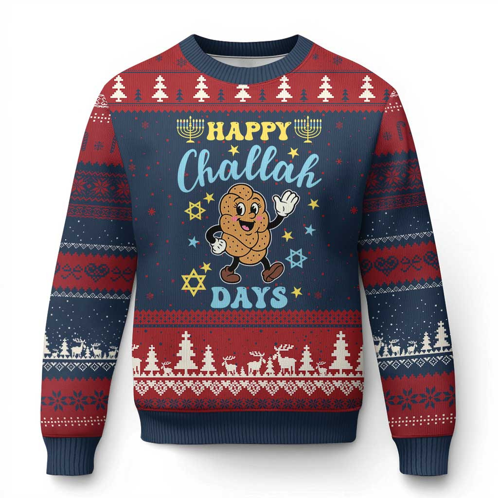 Happy Challah Days Ugly Christmas Sweater Funny Xmas Clothing For Food Lovers