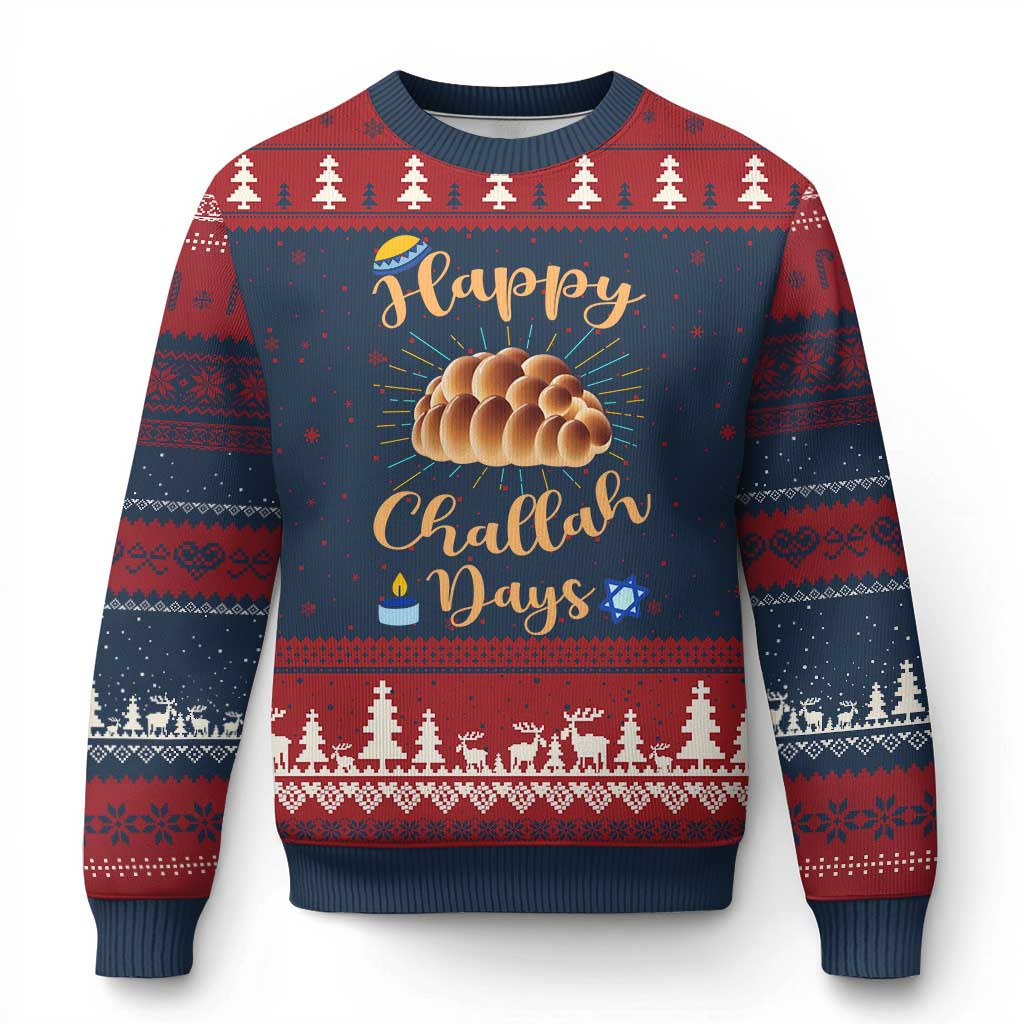 Happy Challah Days Ugly Christmas Sweater Funny Xmas Sweaters For Adults