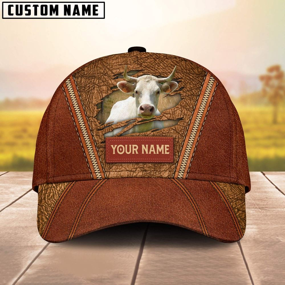 Happy Charolais Customized Name Cap Farm Cap Farmer Baseball Cap Gift For Farmer