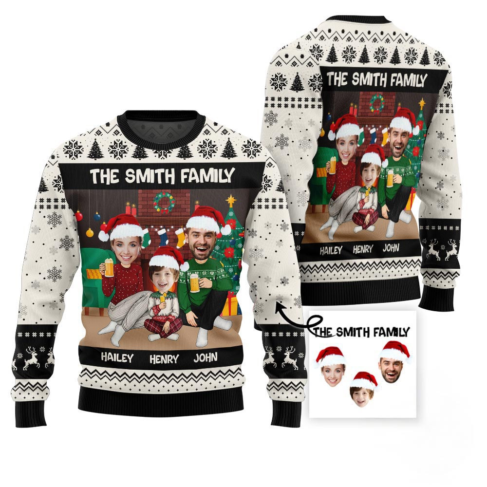 Happy Custom Family Ugly Christmas Sweater Best Ugly Christmas Sweaters