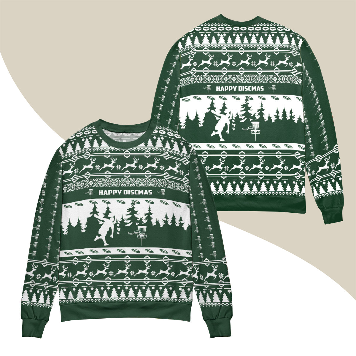 Happy Discmas Ugly Christmas Sweater Funny Xmas Clothing Gifts For Disc Golf Lovers