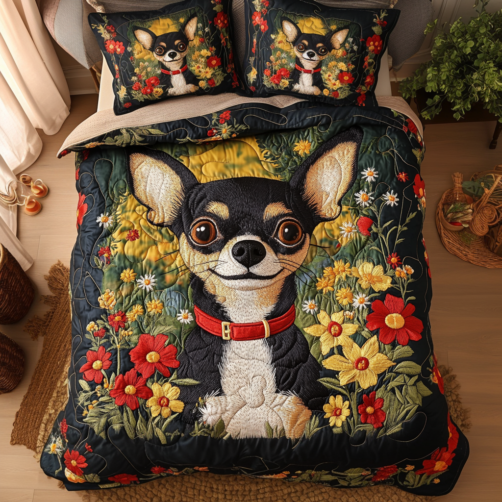 Happy Ears Quilted Bedding Set Stylish Bedding Merch Gift for Home Lovers