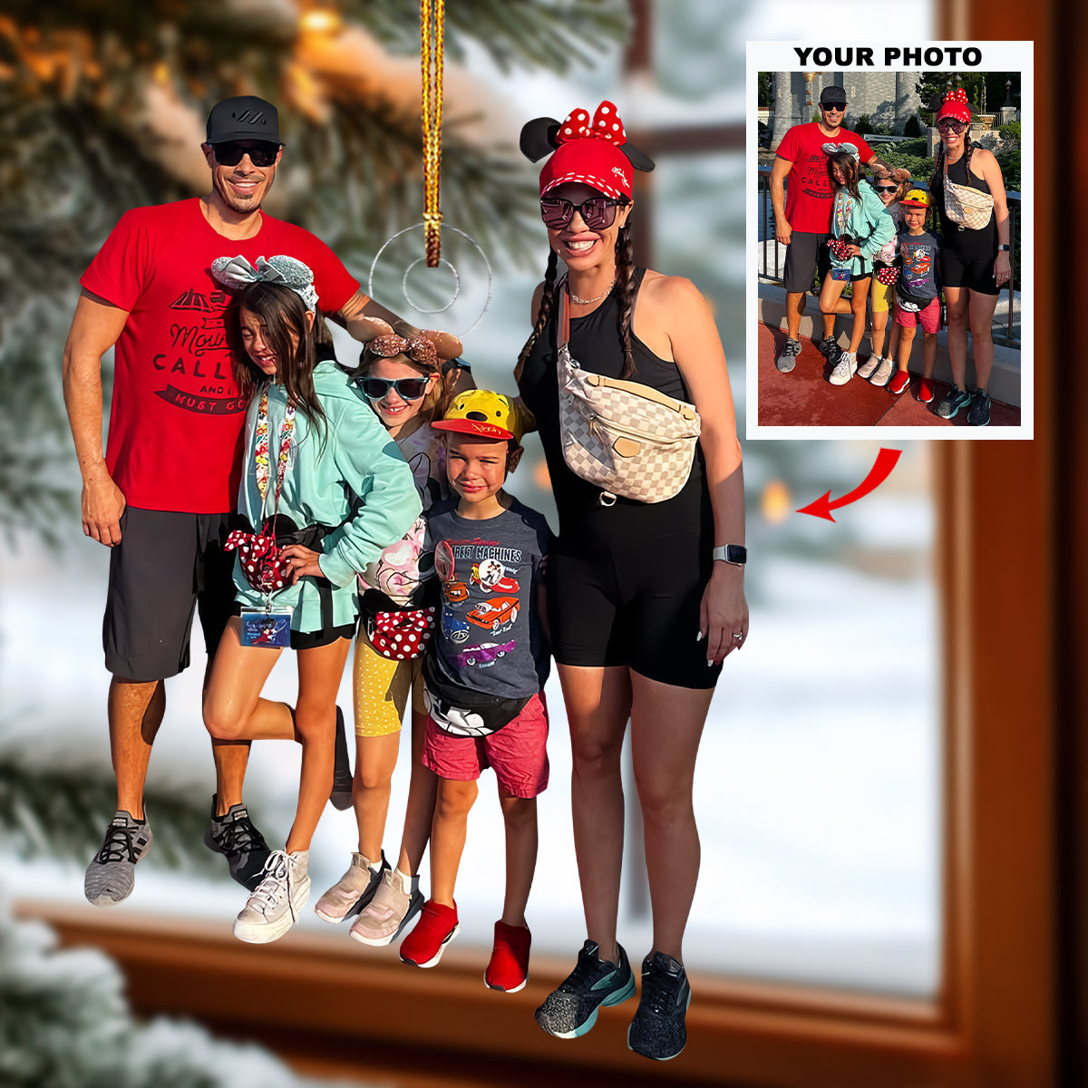 Happy Family Personalized Photo Mica Ornament Christmas Gift For Family Members