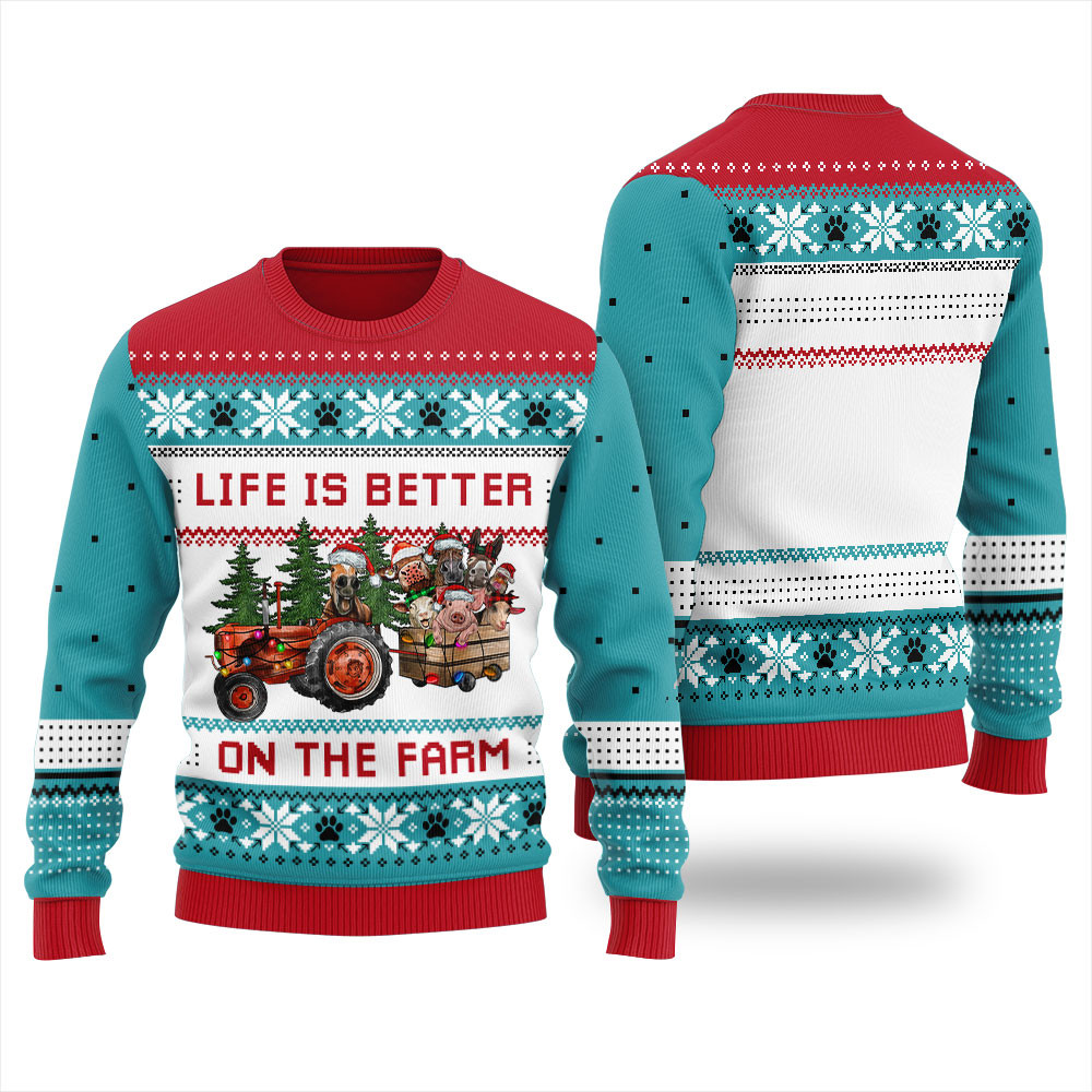 Happy Farm Funny Ugly Xmas Sweaters Festive Sweatshirt for Christmas Celebrations