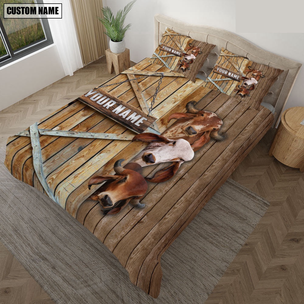 Happy Farm GYR Wooden Door Bedding Set  Farm Bedding Set Anniversary Gifts