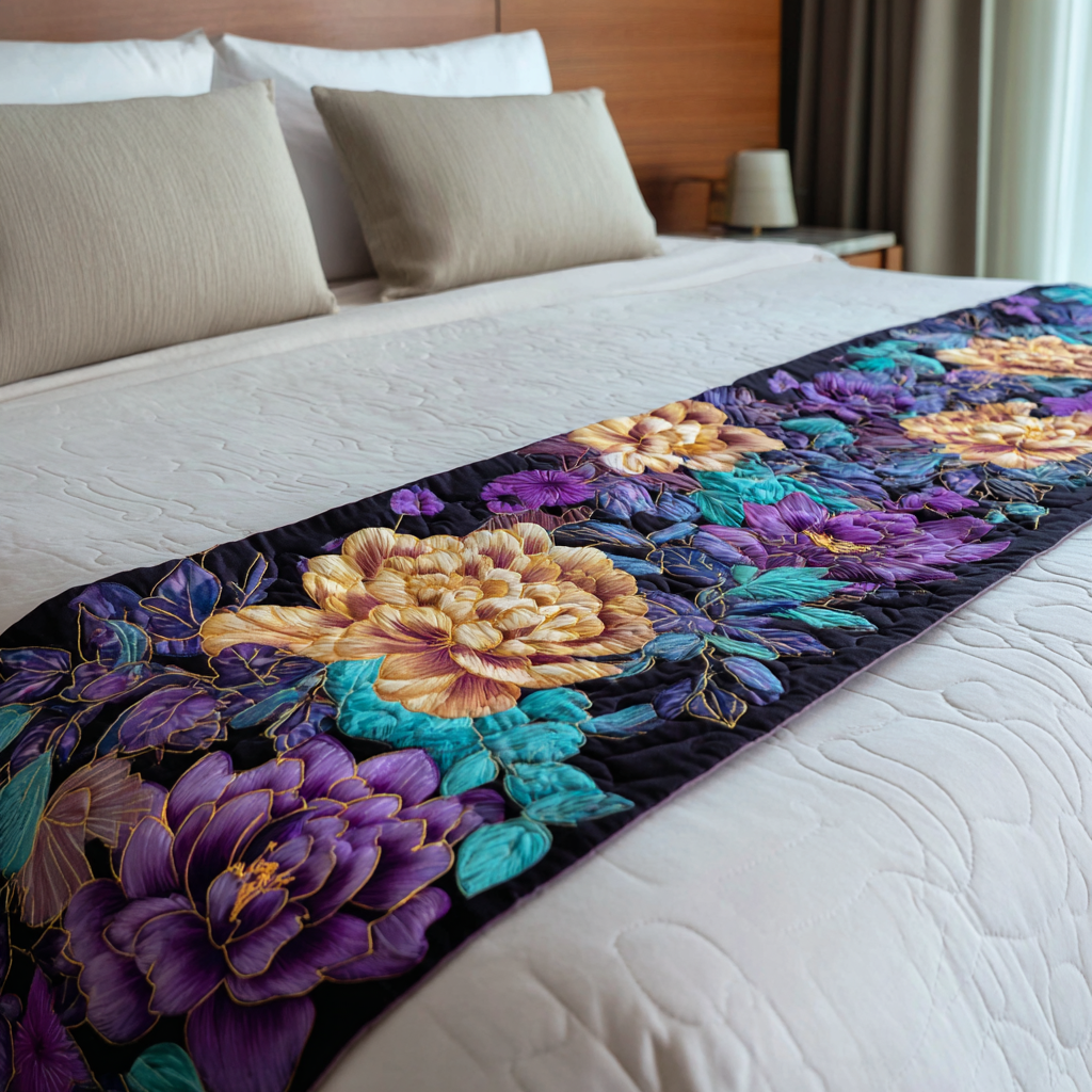 Happy Flowers Quilted Bed Runner Bed Decor Ideas Christmas Flower Gifts