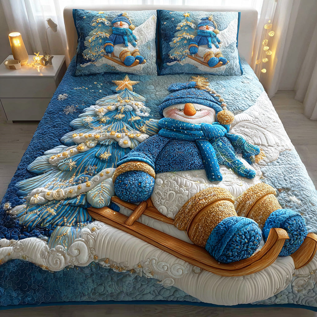 Happy Frost Garden Quilted Bedding Set Holiday Season Duvet Cover Set 2025 Christmas Gifts