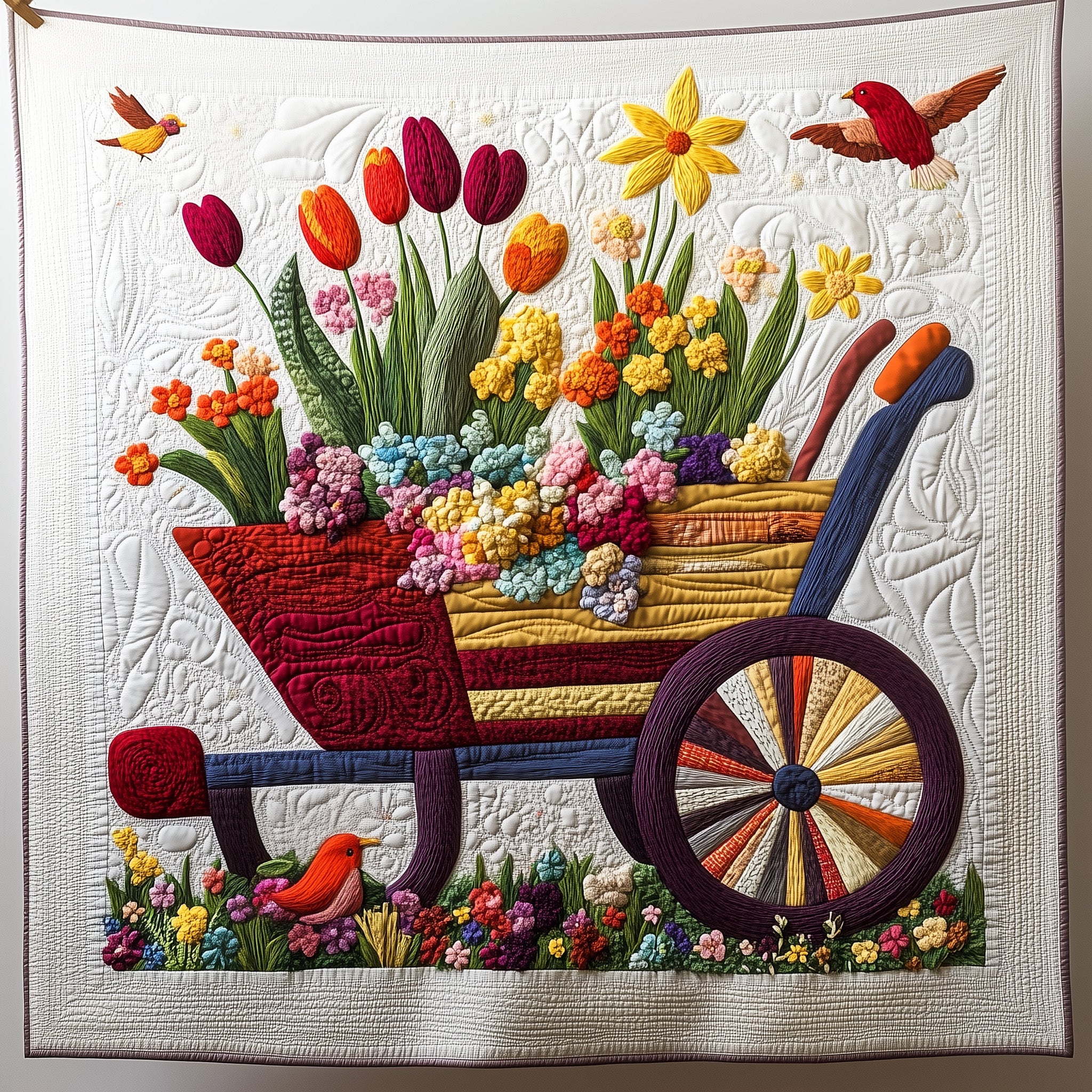 Happy Gardening Quilted Blanket Cute Bed BlanketGardening Gifts For Women