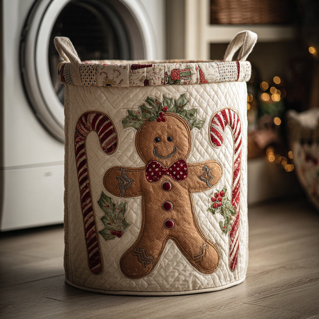 Happy Gingerbread Laundry Basket Winter Merch Essentials