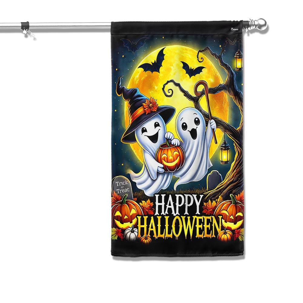 Happy Halloween Cute Ghost Boo Spooky Flag