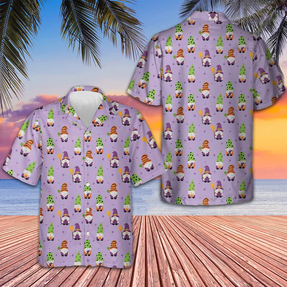 Happy Halloween Gnomes Hawaiian Shirt Cool Button Up Shirt Halloween Gift Ideas