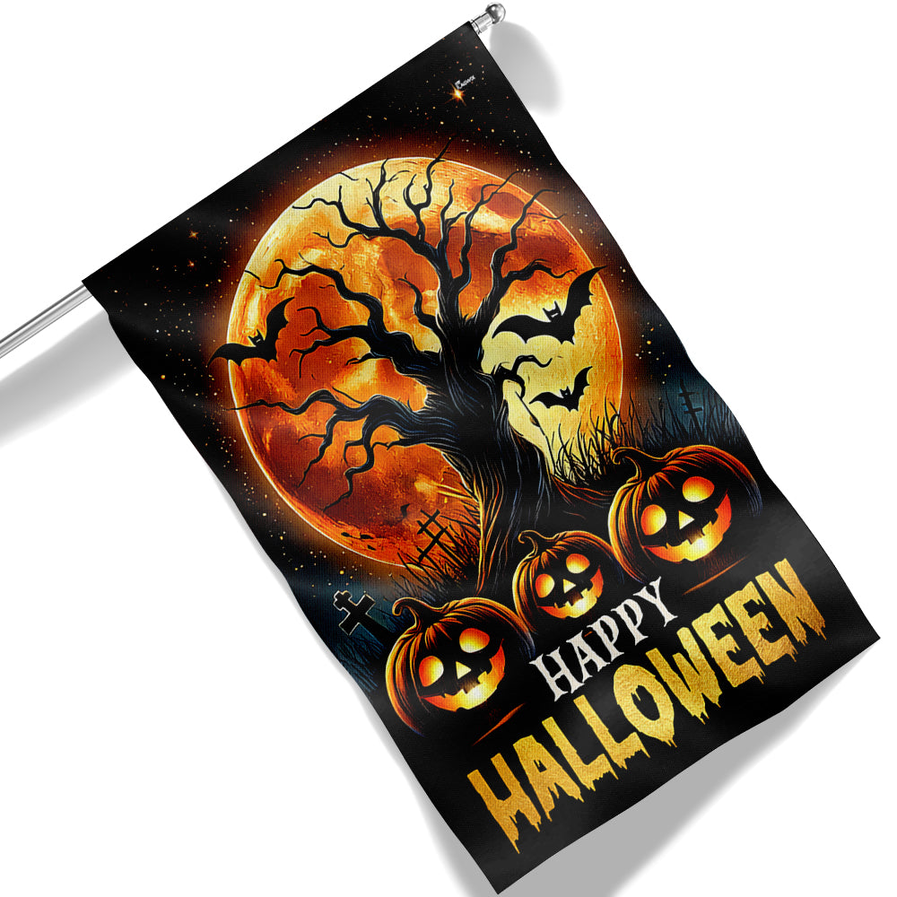 Happy Halloween Pumpkins Flag
