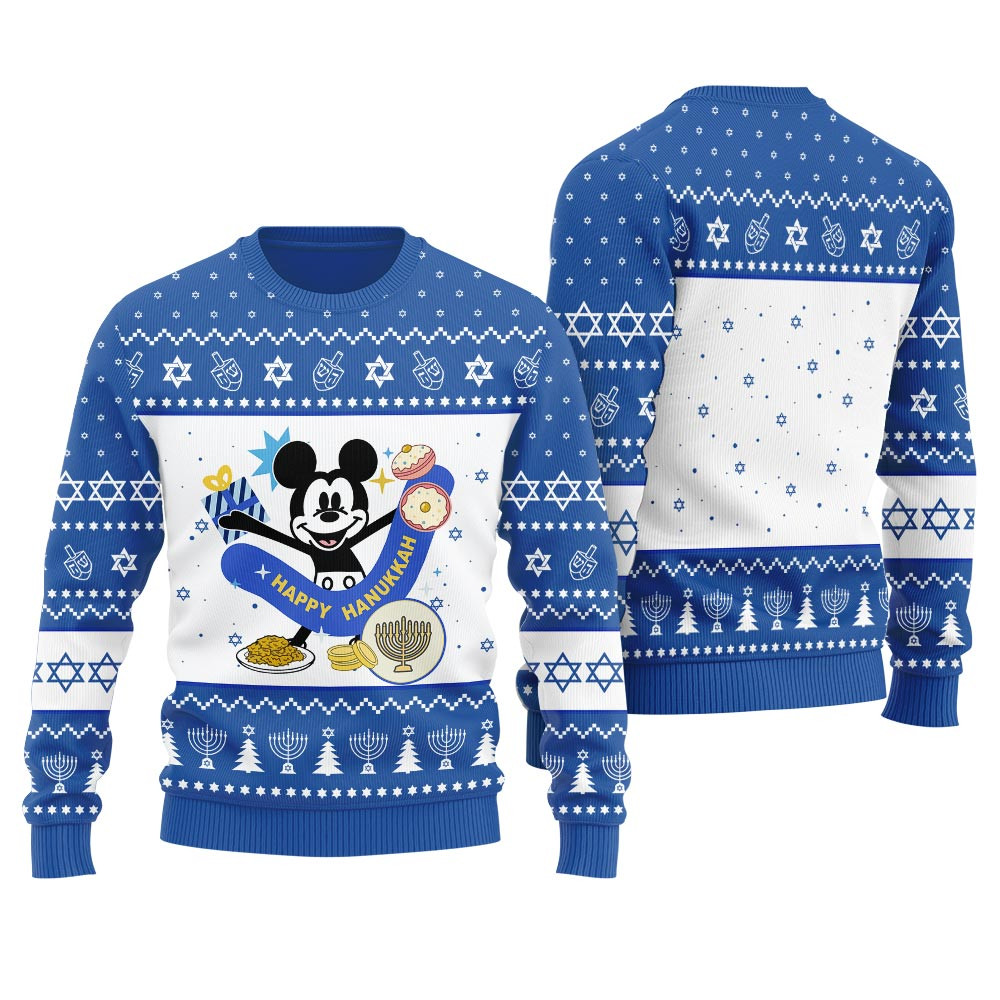 Happy Hanukkah Mickey Mouse Funny Sweater Yoyal Perfect Merch Gift for the Christmas Season
