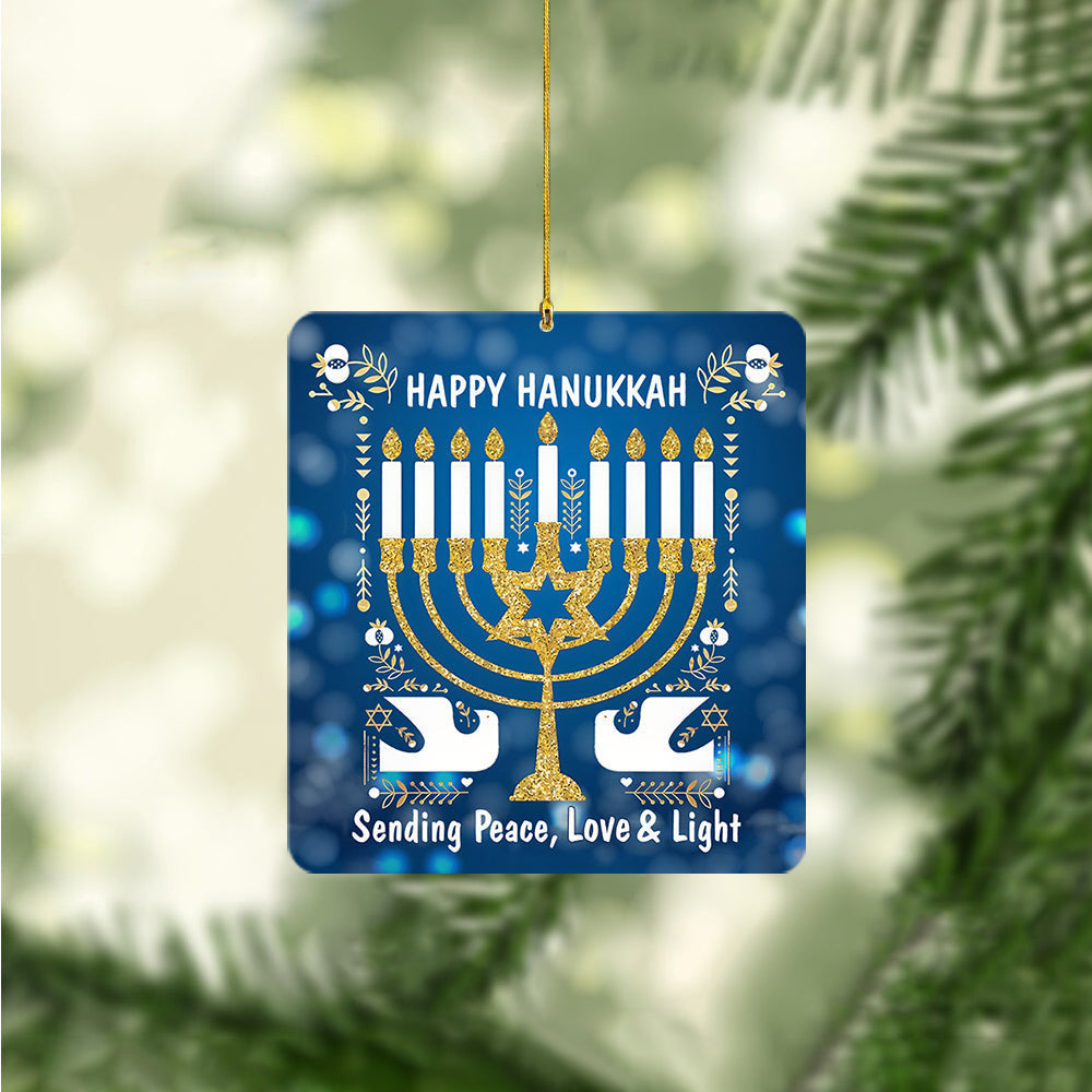 Happy Hanukkah Ornament Jewish Christmas Tree Ornaments Sending Peace Love And Light Happy Hanukkah Ornament Jewish Christmas Tree Ornaments Sending Peace Love And Light