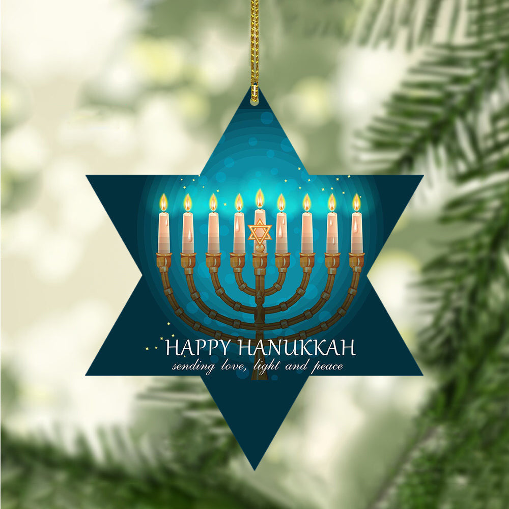 Happy Hanukkah Ornament Star Shape Hanukkah Tree Decorations Sending Peace Love And Light Happy Hanukkah Ornament Star Shape Hanukkah Tree Decorations Sending Peace Love And Light