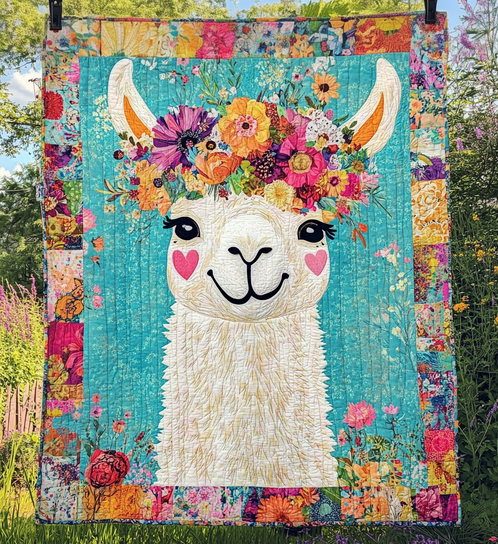Happy Herd Quilted Blanket Llama Gifts For Her