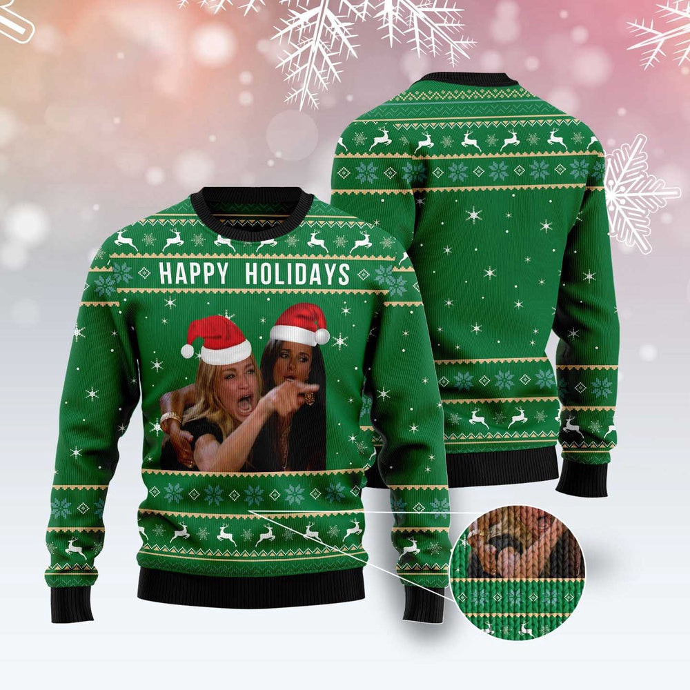 Happy Holiday Ugly Christmas Sweater Funny Ugly Christmas Sweater Xmas Gifts