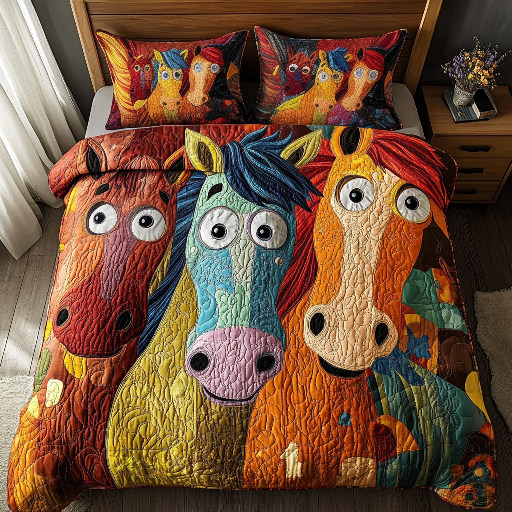 Happy Hooves Quilted Bedding Set Bed Decorations Cool Gifts For Outdoorsman