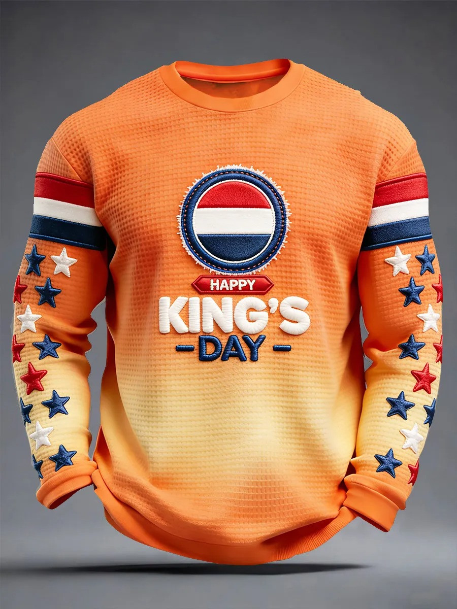 Happy Kings Day Long Sleeve Shirt Netherlands Dutch Heritage Stars Fan Gear Orange Best Gift Ideas