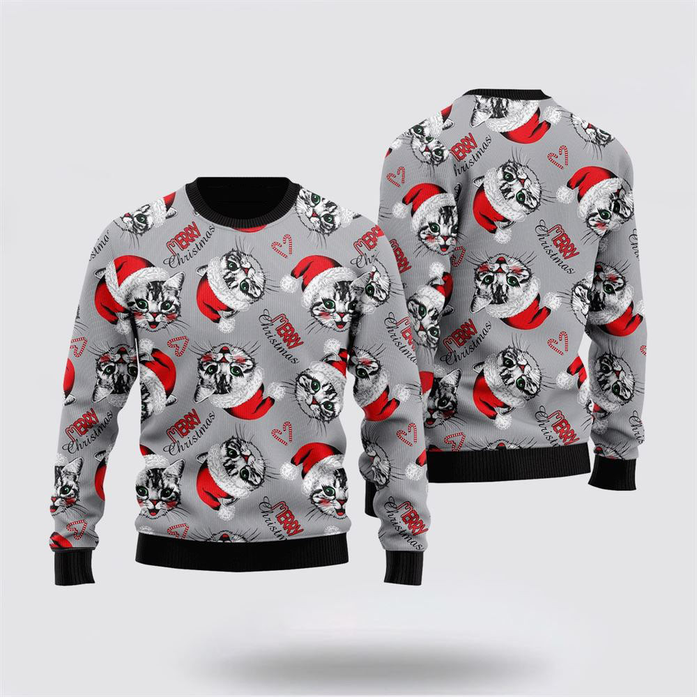 Happy Kitten Cat Merry Xmas Ugly Christmas Sweater Christmas Gift For Cat Love Christmas Present Ideas