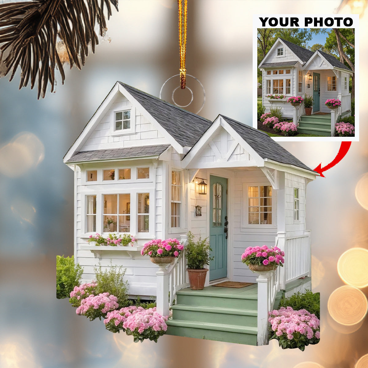 Happy New Home Personalized Photo Mica Ornament Christmas Gift For Family Members
