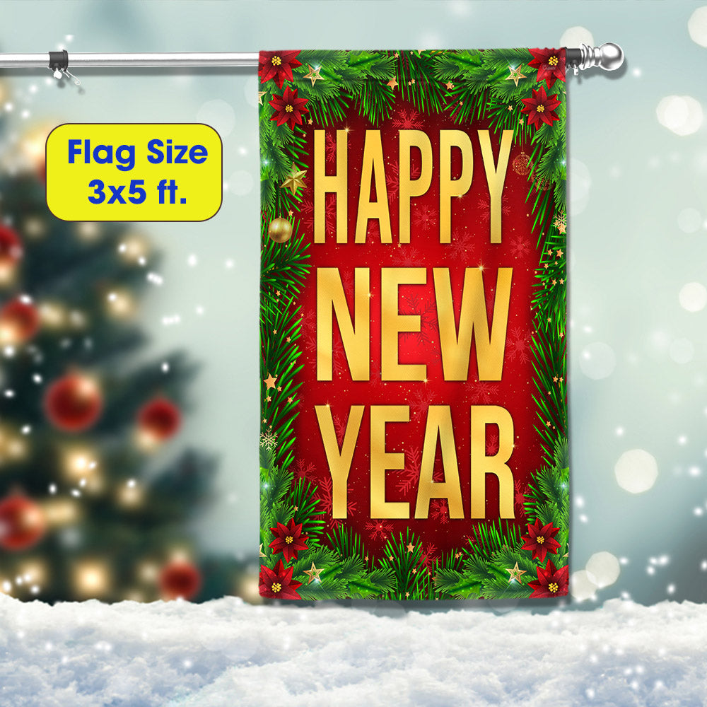 Happy New Year Christmas Flag