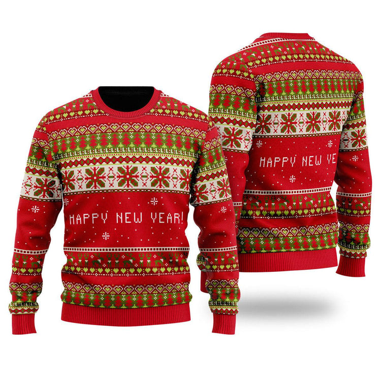 Happy New Year Ugly Christmas Sweater Best Xmas Sweater Men's Gifts For Night Party