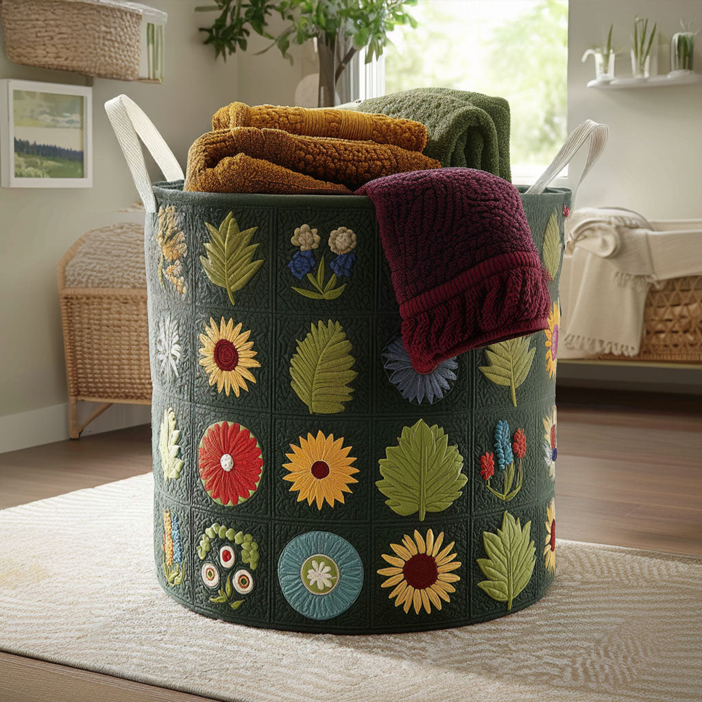 Happy Petals Quilted Laundry Basket Merch For Kids