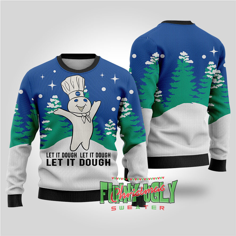 Happy Pillsbury Doughboy Christmas Sweater Royal Cute Christmas Sweatshirt for Holiday Spirit
