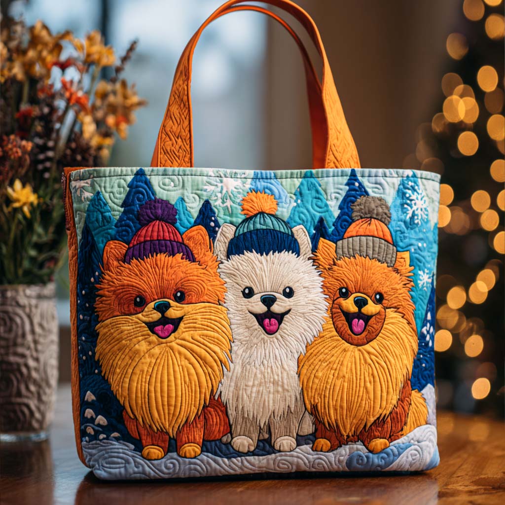 Happy Pom Friends Quilted Tote Bag Christmas Ideas For Women