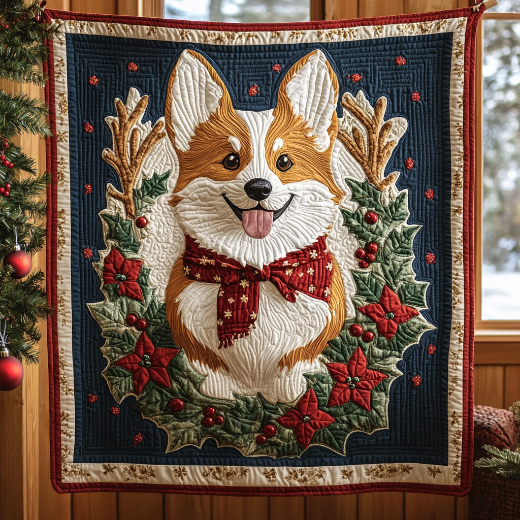 Happy Pup Quilt Trendy Quilt Blanket Gift for Modern Home