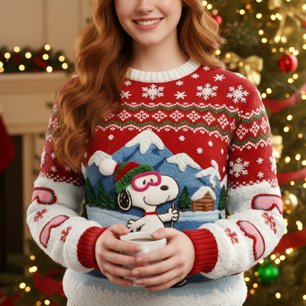 Happy Skiing Christmas - Personalized Gifts For Cartoon Lovers Ugly Sweater - Funny Gift Ideas For Christmas Party Game Happy Skiing Christmas - Personalized Gifts For Cartoon Lovers Ugly Sweater - Funny Gift Ideas For Christmas Party Game